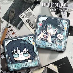 可爱时透无一郎高颜值方形镭射吧唧鬼灭之刃胸针徽章物料周边挂饰