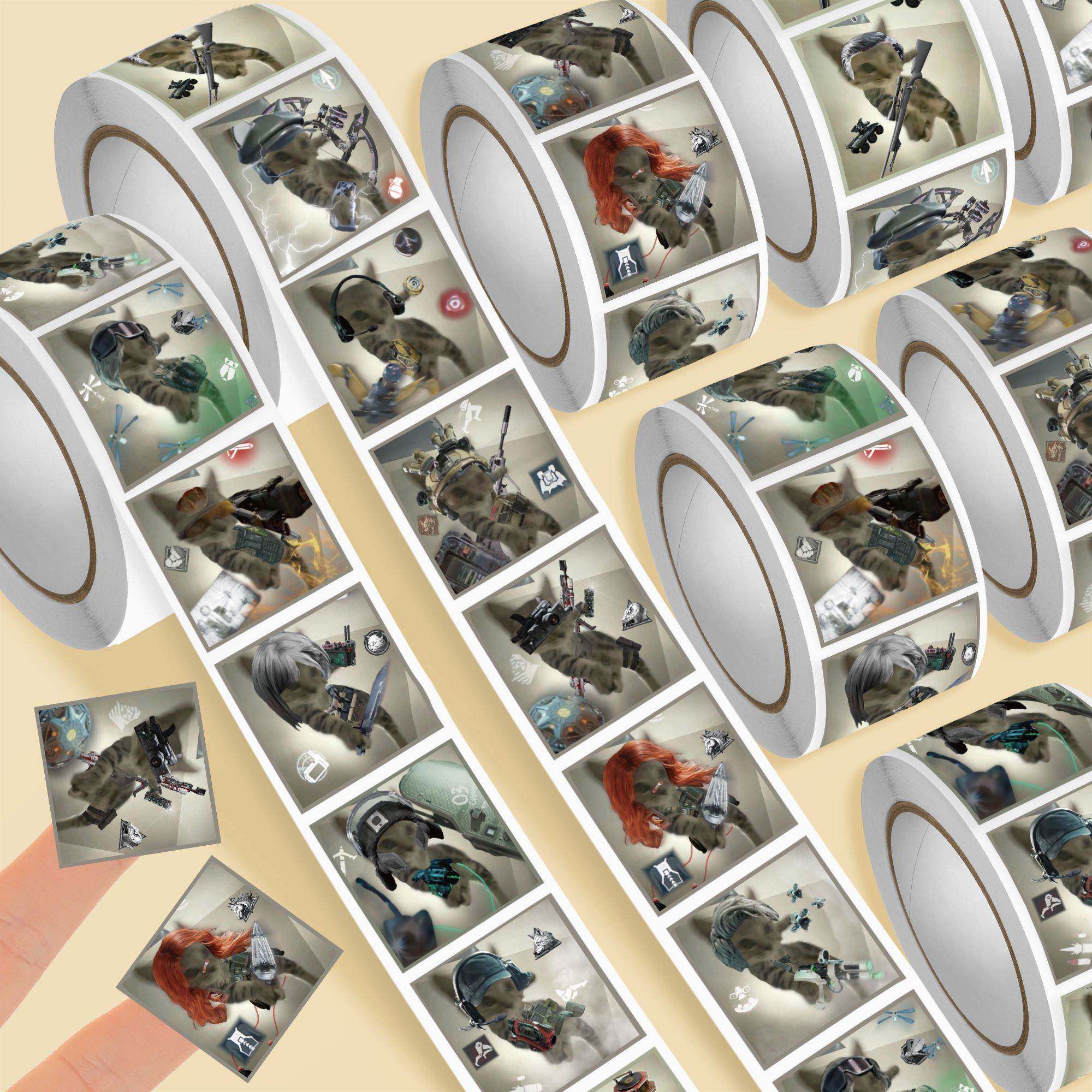 2000贴爆款天才小猫三角洲卷卷贴热门游戏精美趣味周边笔记本贴画