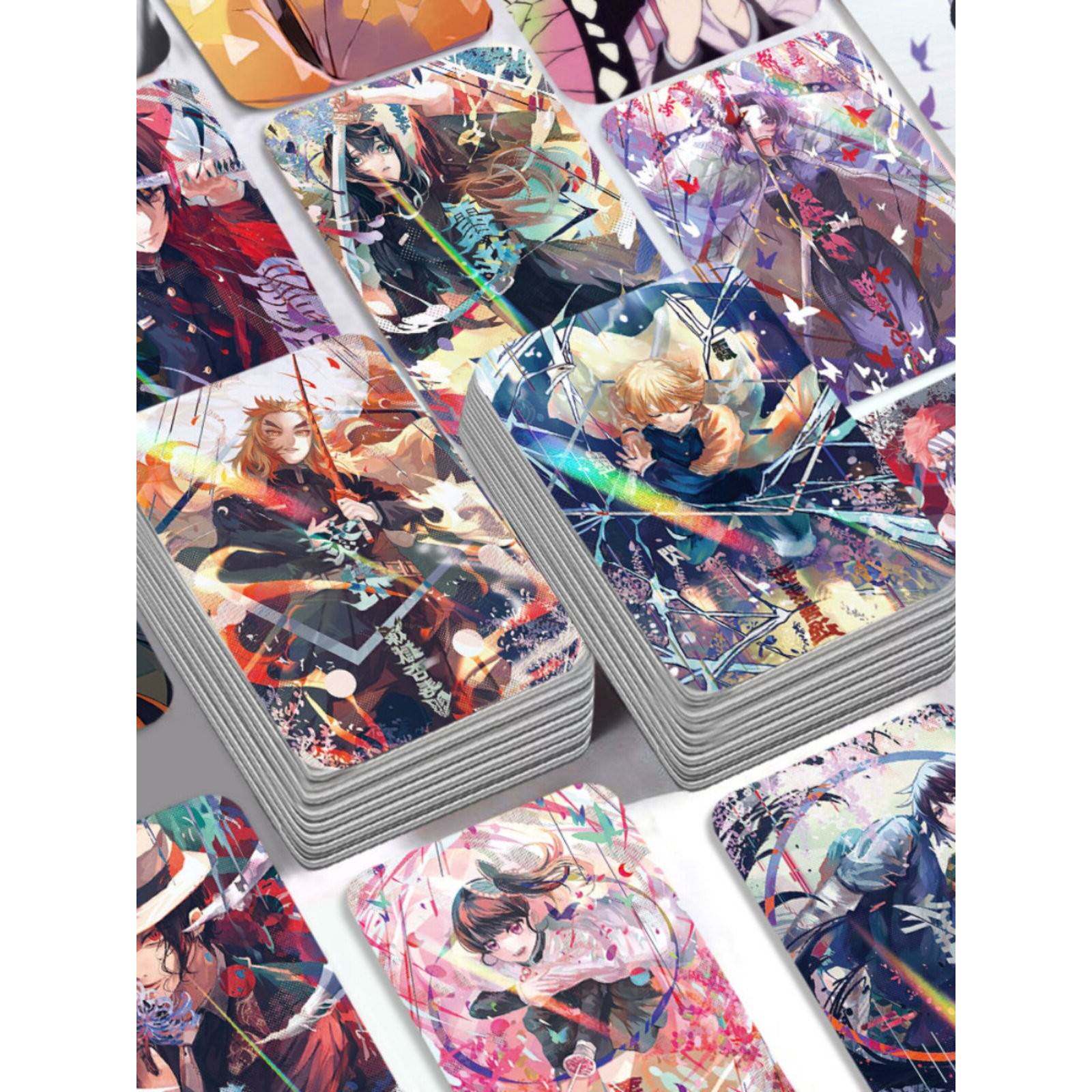 鬼灭之刃镭射小卡一盒周边高清小卡贴纸lomo珍藏卡闪卡自印小卡片