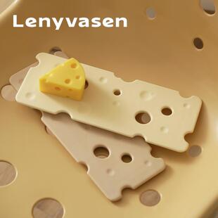 陶瓷奶酪置物托盘桌面香薰化妆品洗漱品收纳盘装 LENYVASEN 饰摆件
