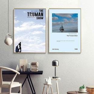 楚门的世界海报金凯瑞经典电影装饰画挂画喜剧科幻主题酒店咖啡厅