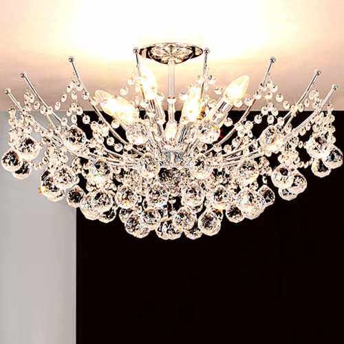 简欧式轻奢大气客厅灯具 美式圆形水晶吸顶灯卧室灯高档餐厅灯LED