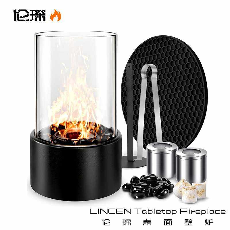室内酒精壁炉真火玻璃金属黑色石头小型圆形桌面户外氛围装饰壁炉,鲜花速递/花卉仿真/绿植园艺,其它园艺用品,淘宝优惠券,粉丝福利购,淘宝优惠卷