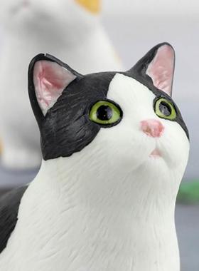 小猫咪陶瓷摆件创意装饰品可爱加菲猫公仔办公室桌面工位摆设礼物