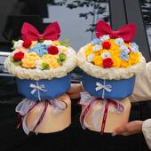 创意白雪公主花束针钩织玫瑰花彷真成品生日礼物送女生七夕情人节