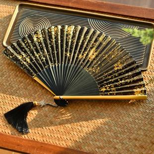 烫金折扇中国风男女式随身古典汉服扇子旗袍搭配拍照舞蹈走秀古风