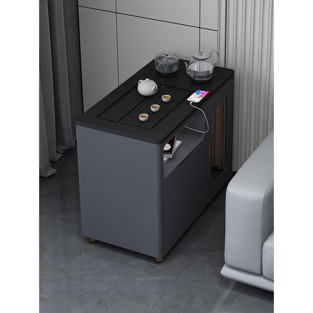 可移动茶台小型茶桌边柜家用沙发边茶车轻奢现代茶几桌阳台泡茶桌