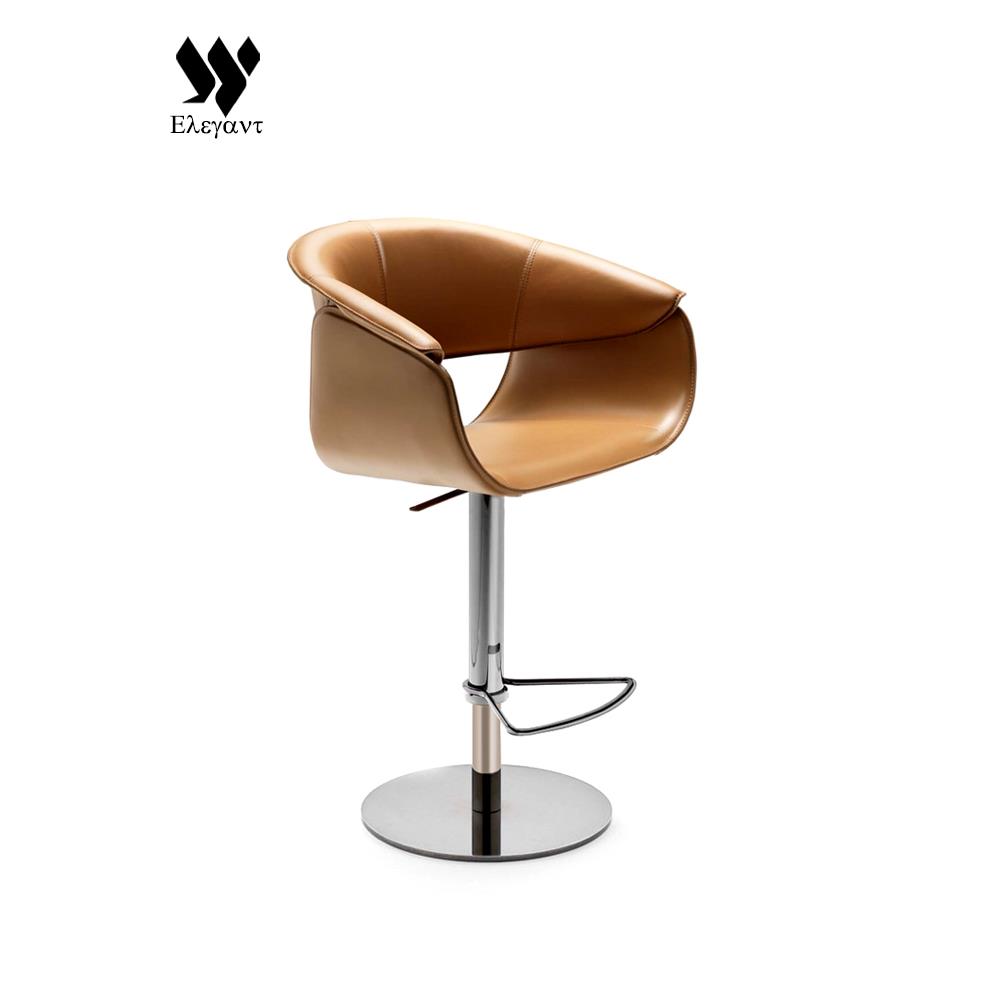 简约吧台椅现代轻奢吧椅家用高脚凳不锈钢设计师款旋转升降岛台椅