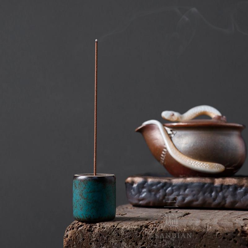 简约绿松釉盖置香插茶道功夫茶具茶宠盖子架紫砂壶陶瓷壶盖托