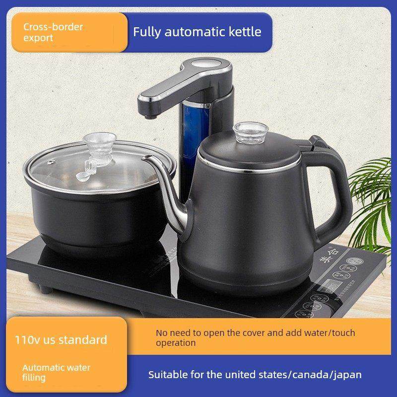 110V美规全自动上水电热水壶嵌入一体式茶艺壶消毒随手泡功夫茶炉