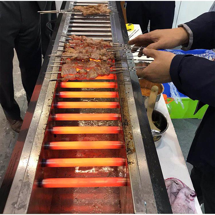 电烧烤炉商用黑金刚无烟电烤羊肉串机猪蹄鱼大号烧烤架不锈钢厚山