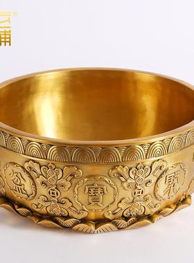 黄铜聚宝盆摆件铜缸家居客厅办公室装饰品摆设公司乔迁开业礼品