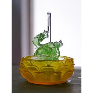 釉十二生肖龙青龙饰品镇屋吉祥物店开业招财进宝龙腾思海流水饰品