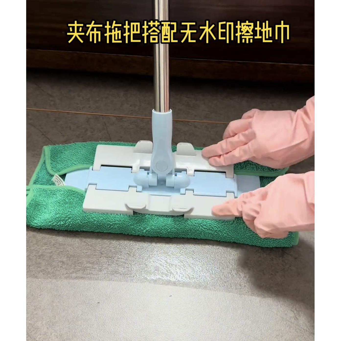 干湿两用拖把瓷砖木地板黏贴式平拖旋转地拖拖布静电除尘拖把