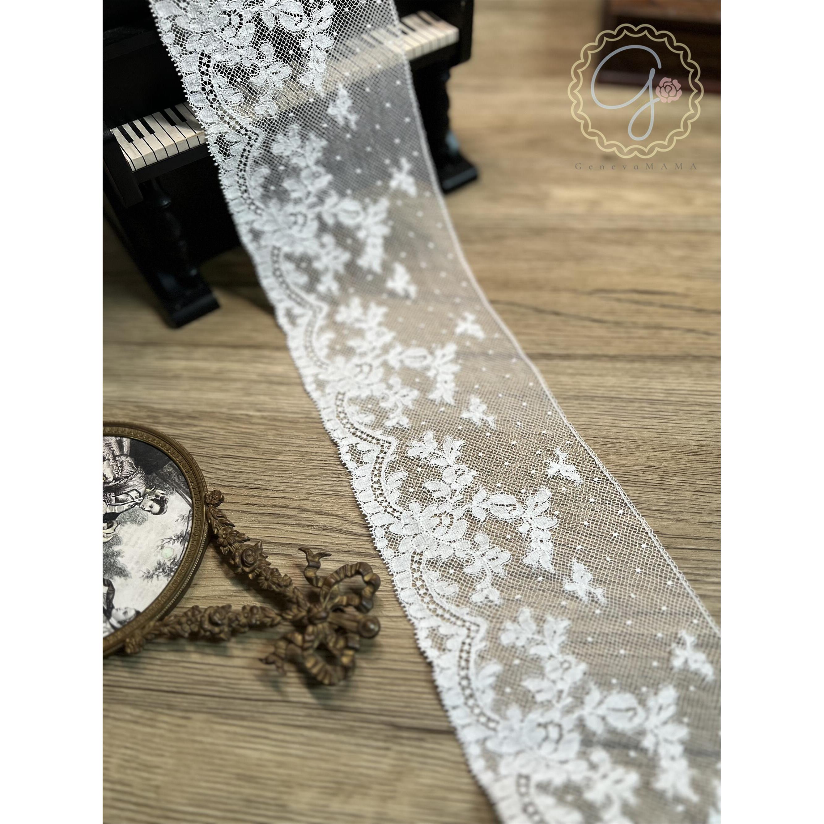 进口法蕾10.5cm宽细腻柔软蕾丝花边leavers lace服装手工娃衣辅料