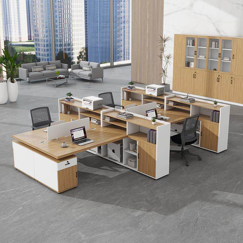 工作人员办公桌和椅子组合简单现代4/6人办公桌屏风甲板工作人员