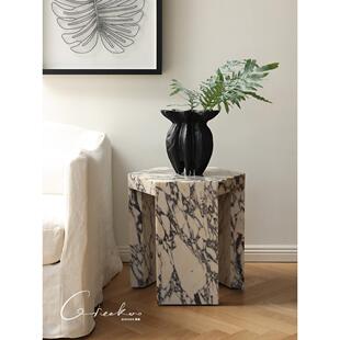 春国家居大理石客厅艺术边桌，豪华高档沙发边桌，家居小茶几