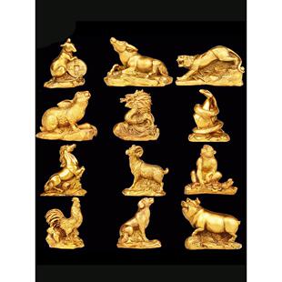 朱炳仁铜十二生肖摆件12属相全套铜狗鼠牛鸡蛇马虎兔龙羊猴猪装饰