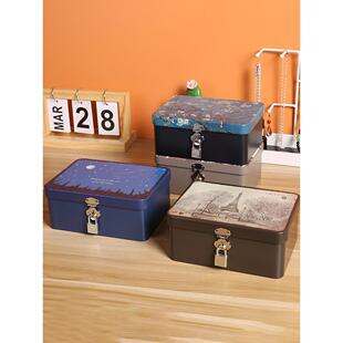 学生手机管理箱子带锁的小匣子贵重物品保管箱证件收纳盒铁盒宿舍