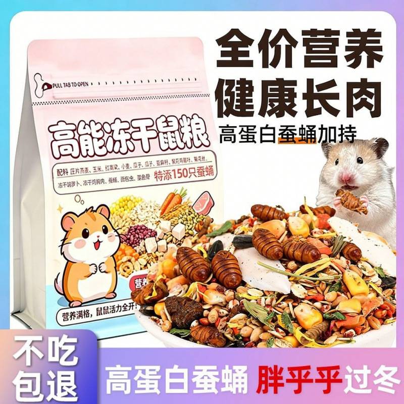 增肥专用金丝熊主食冻干肉营养含