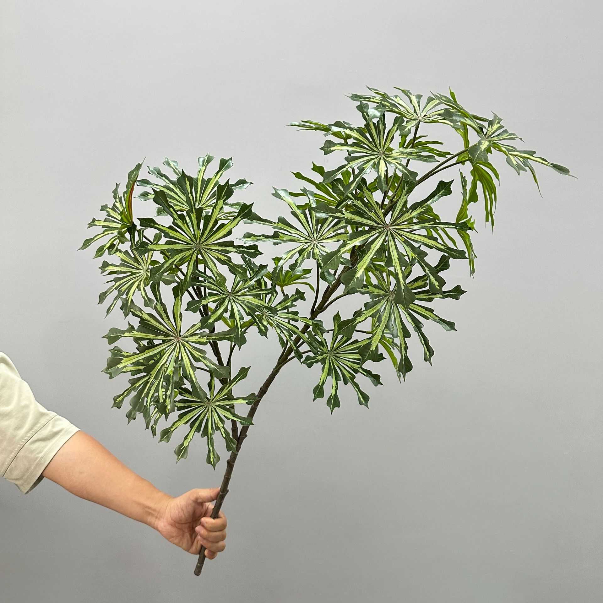 仿真绿植木薯叶微景观造景假植物