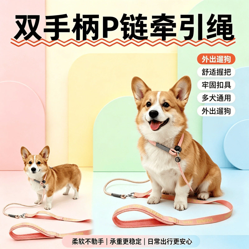 P绳链狗狗牵引绳|小中大型犬