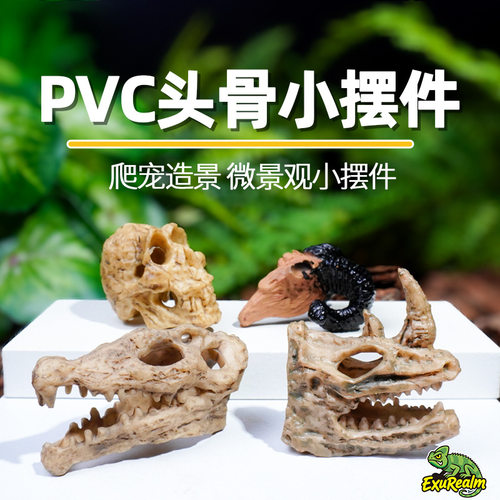 爬宠饲养箱专用造景头骨摆件犀牛