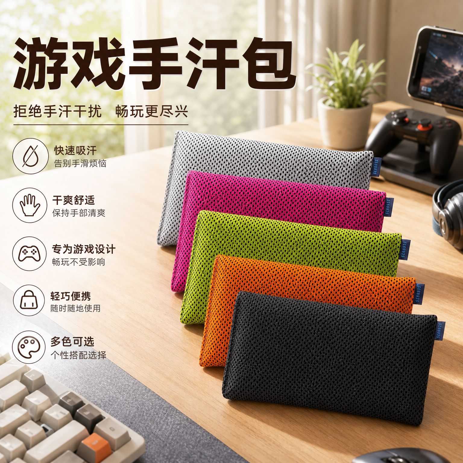 游戏手汗包电竞手游防滑吸汗握垫