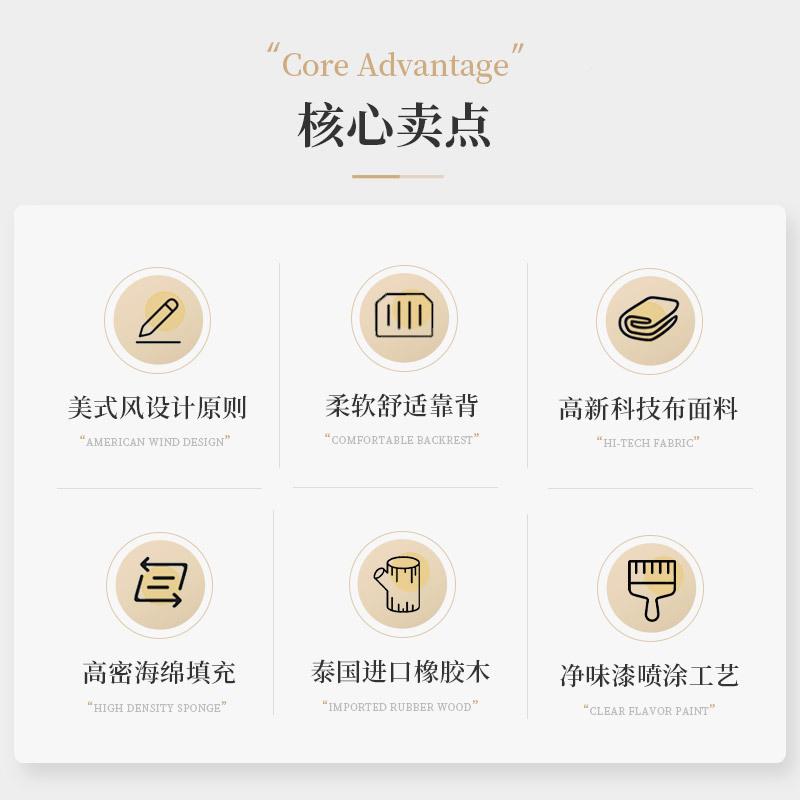 美式乡角村全实木约沙发组合客厅复古园885#轻奢转沙发田风现代简