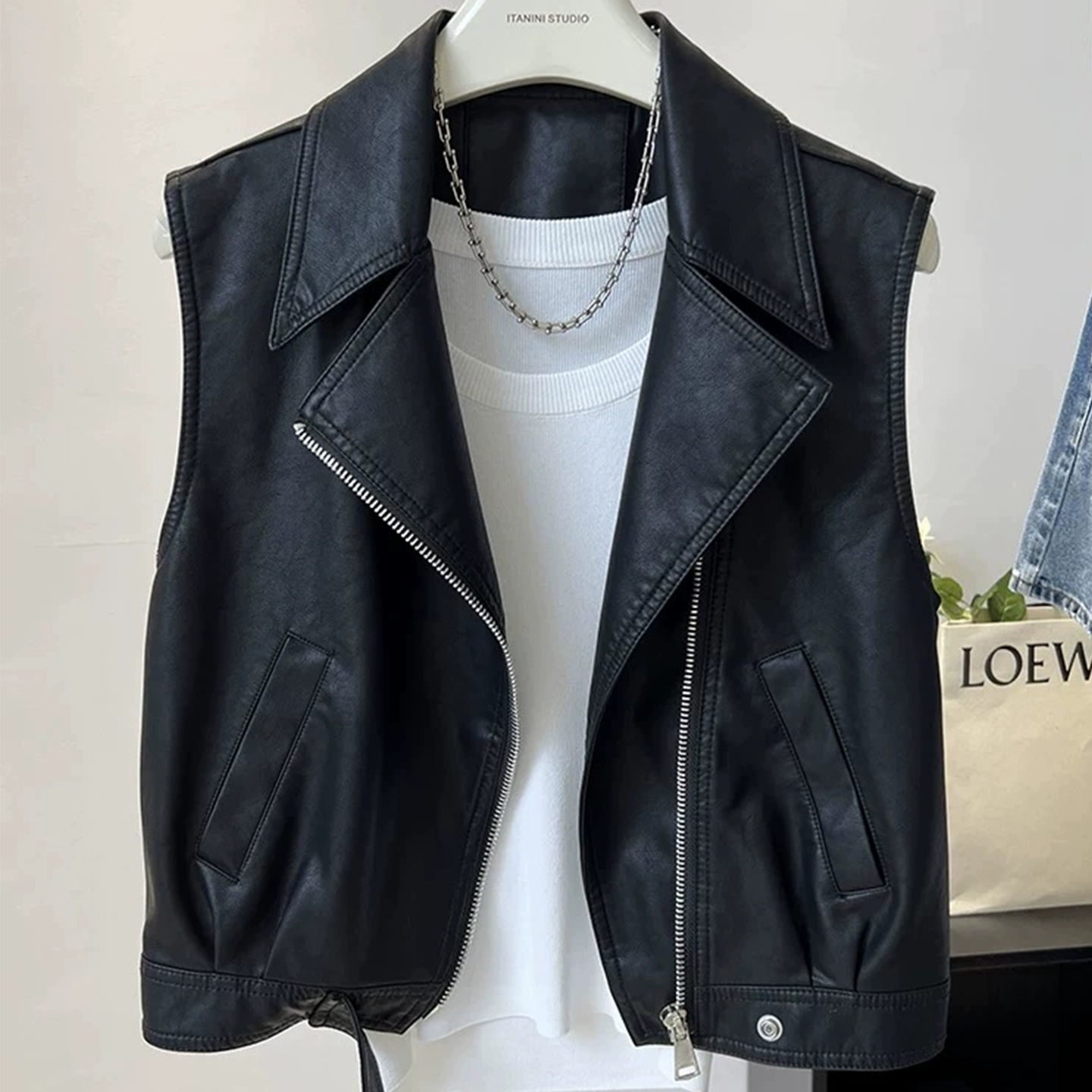 皮马甲女短款2025秋季新款