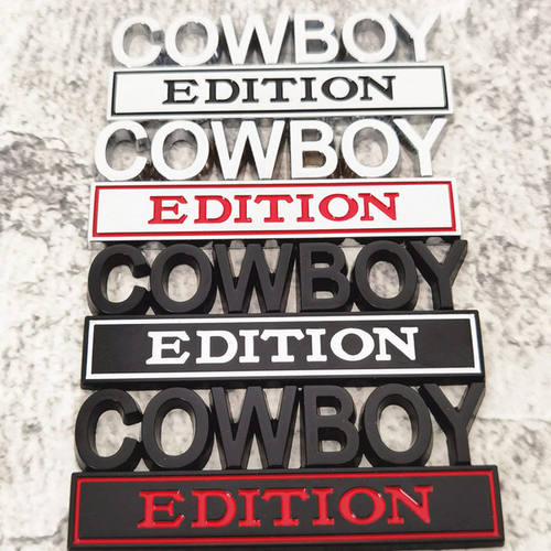 跨境热销汽车改装标3D立体金属车标车贴COWBOY改装车身贴徽章
