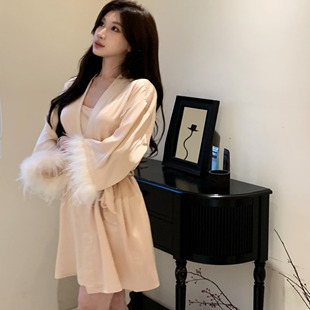 法式轻奢真丝睡衣复古女款高级感纯欲风吊带睡裙套装带胸垫礼盒装