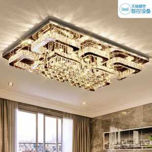 水晶灯轻奢简约现代长方形客厅led吸顶灯饰家用大气1.2米大厅灯具