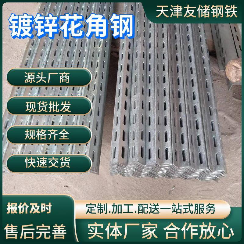 50x5双边带孔热镀锌花角钢40x4国标单边冲孔Q235b三脚架镀锌角钢