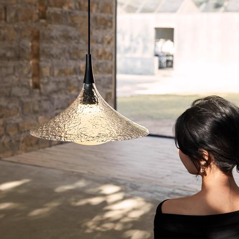 中古风餐厅吊灯覆古水波纹日式诧寂风简约高级设计师餐桌岛台灯具