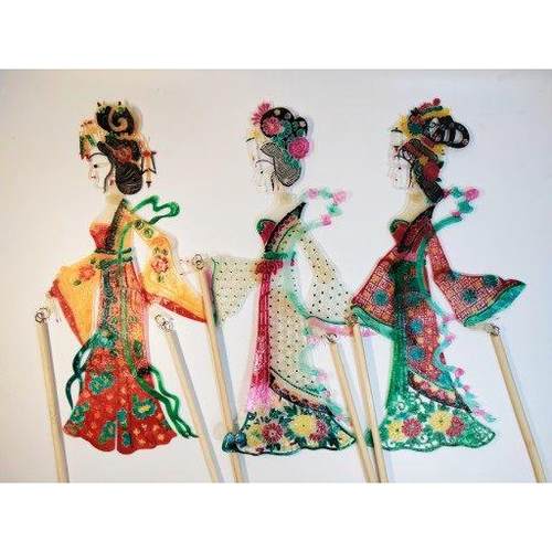 精工皮影戏人物人偶道具 可随意搭配 带操作杆可操作表演 手工DIY