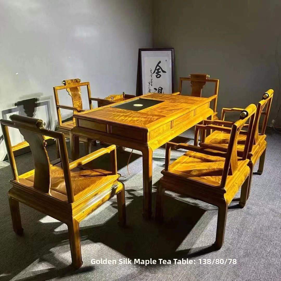 金丝楠木茶桌椅组合小叶桢楠中式茶台家用客厅茶几功夫茶桌家具