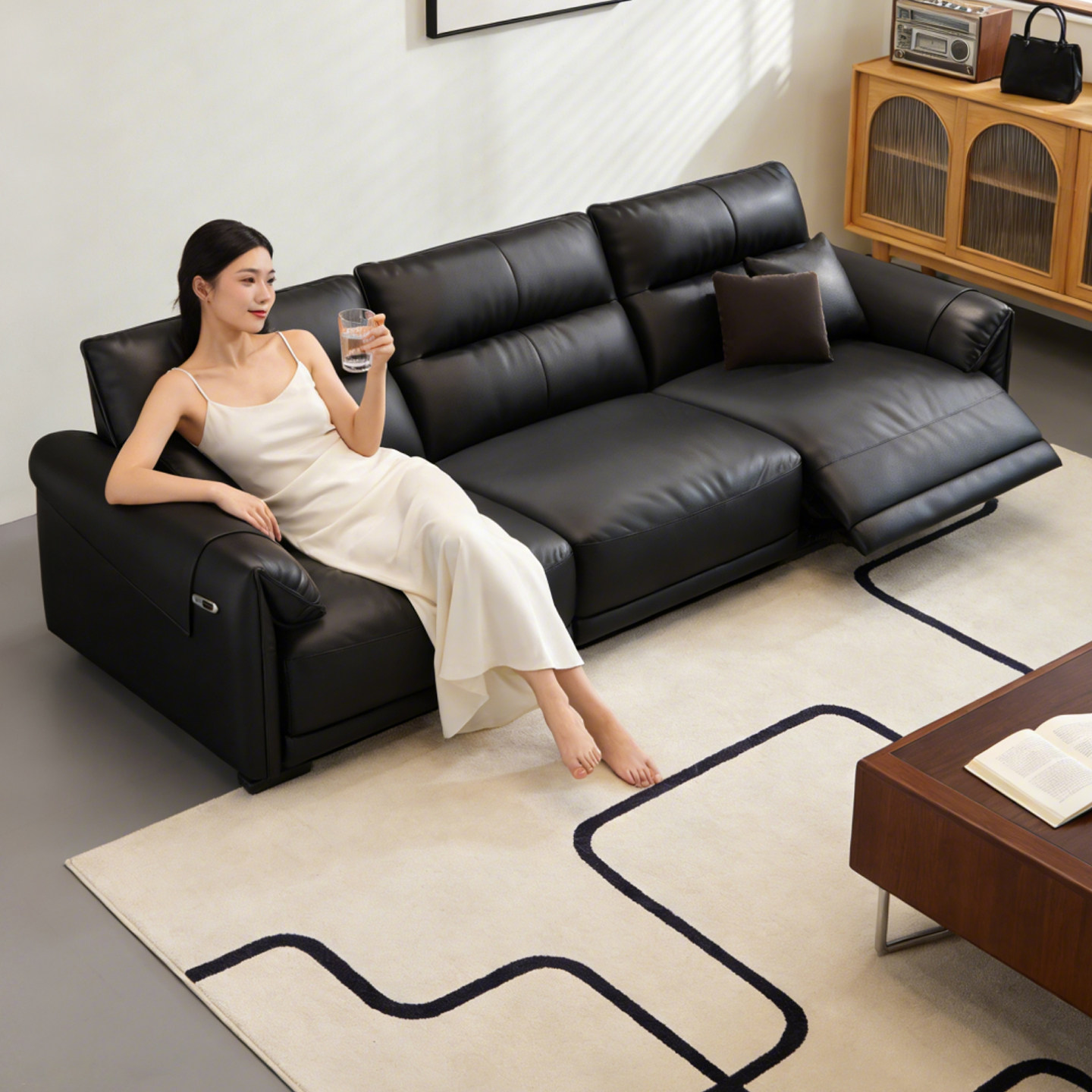 政府补贴欧派零靠墙意式轻奢躺椅电动真皮功能沙发客厅影院太空舱,住宅家具,功能沙发,淘宝优惠券,粉丝福利购,淘宝优惠卷