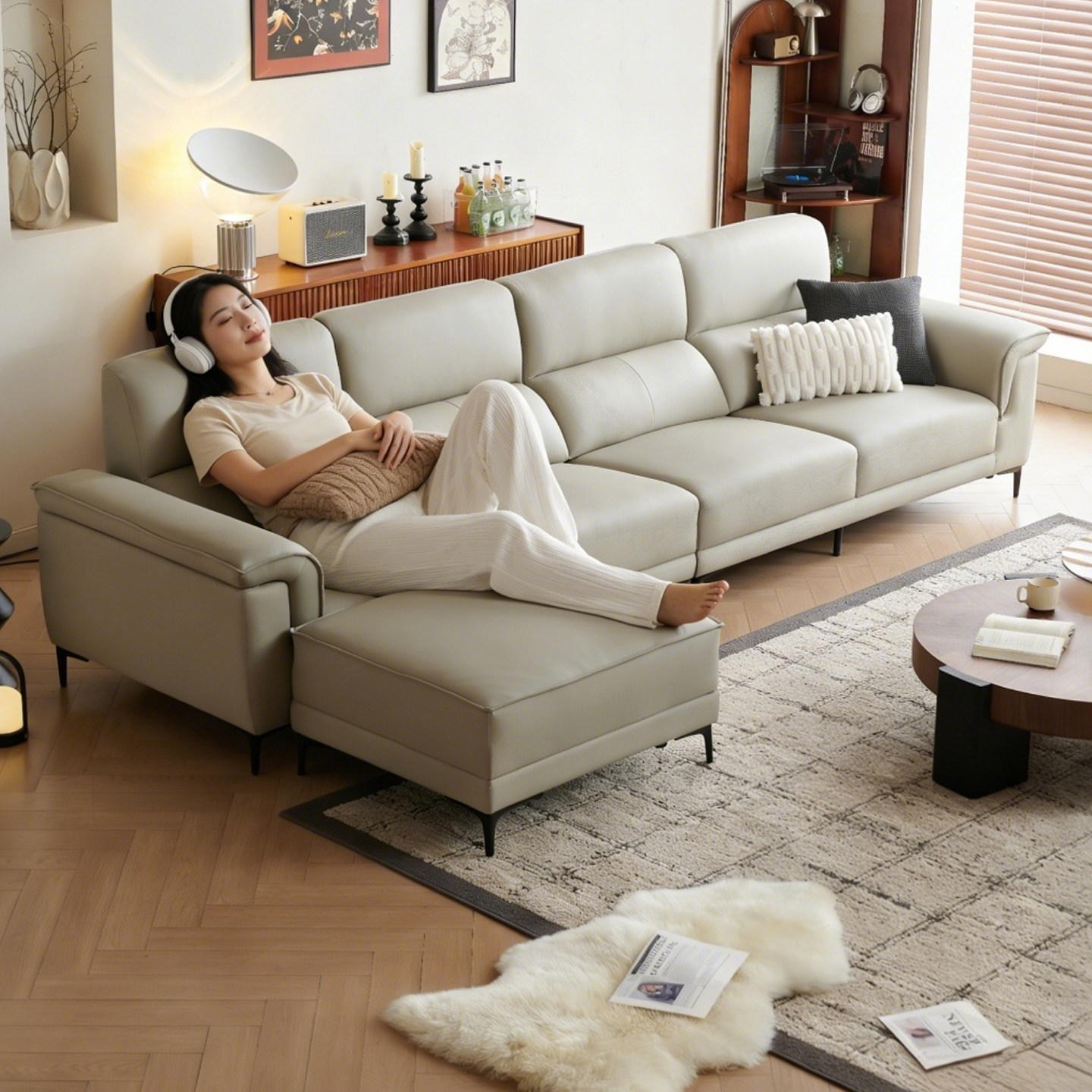 欧派家具现代简约真皮沙发直排多人位头层牛皮客厅意式极简皮沙发,住宅家具,皮艺沙发,淘宝优惠券,粉丝福利购,淘宝优惠卷