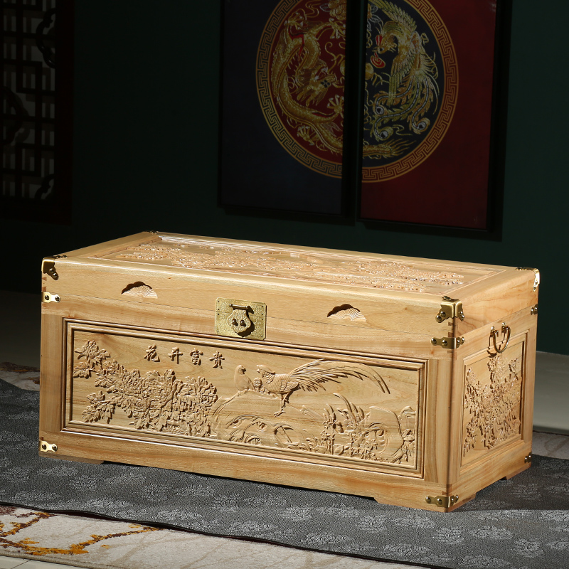 香樟木箱子全樟木储物箱实木嫁妆箱字画收藏箱仿古箱子老樟木箱