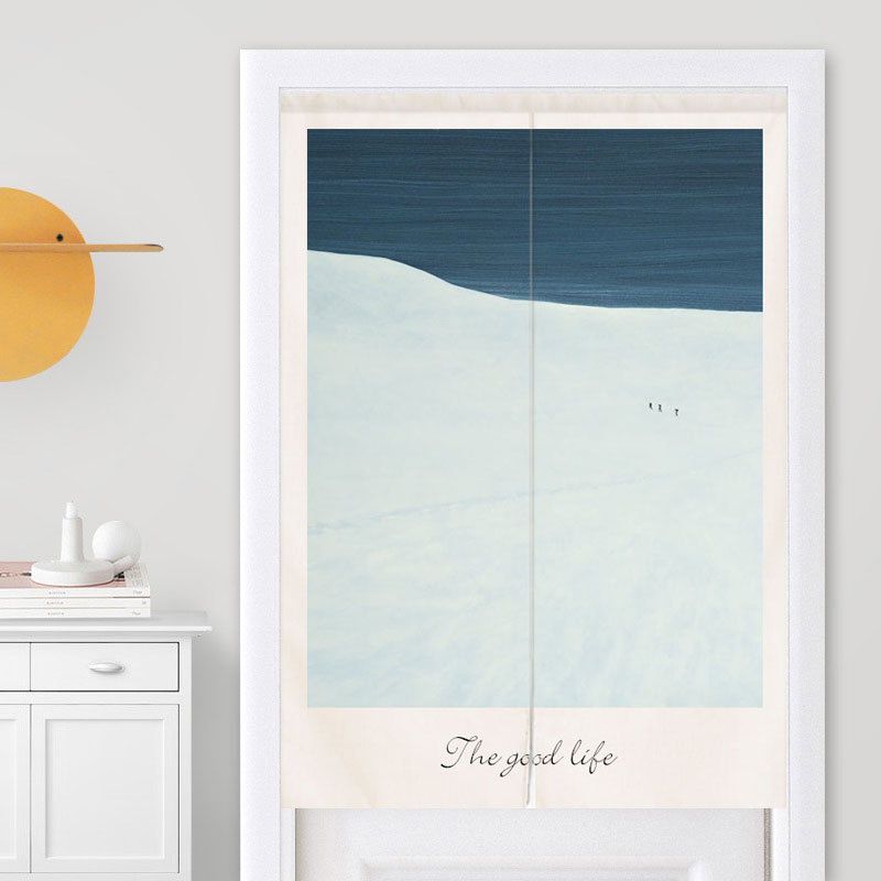 撒拉路吉抽象文艺极简画廊门帘洗手间隔断帘家用布帘挂帘布艺帘子