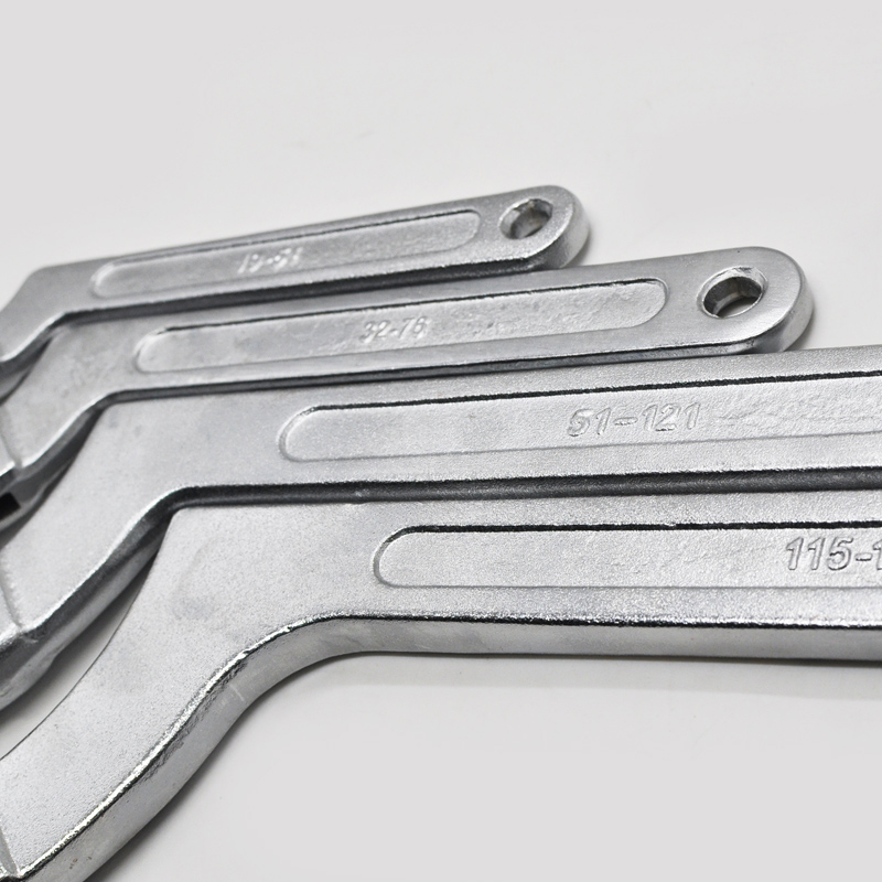 月牙扳手精密锁紧螺母扳手活络勾型扳手可调节圆头机床活络扳手