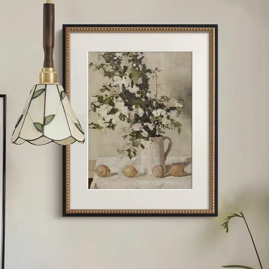 法式小奢众复古艺厅HY-415术客装饰画餐厅玄关柜素描静挂画轻花卉图片