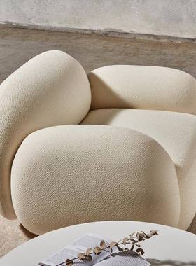 单人沙发意式简休闲客背JRZ厅家用办公室人接待极榻榻米靠懒沙发