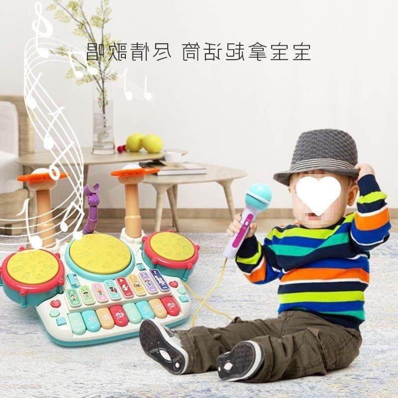 儿童ORL钢琴架子鼓二合一玩具初学者乐8启宝蒙士爵鼓器宝打鼓岁男