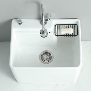 拖把阳台池一体成型带龙孔拖布689池卫生间洗地头防溅水 家用陶瓷
