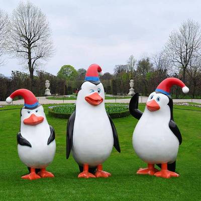 海洋园装饰玻VBO璃钢发光动仿真公鹅摆件迷你大物模型园林企卡通