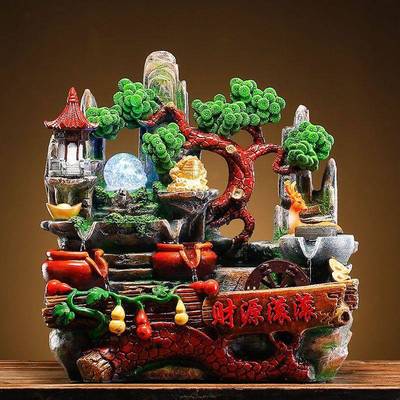 进宝假山流水喷泉客风生财水轮开DBZ业循厅水水景高环山摆件威东