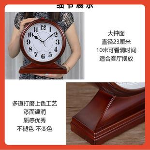 大号客厅座表现简代约非实钟木静无品牌/音台式石英钟复古厅新中