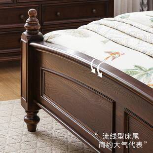 宜美式床宝易美式实木乡床美式村双人大床欧森式高端婚复床古储物